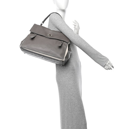 Saint Laurent Calfskin Canvas Large Muse Two Grey 2 of 10