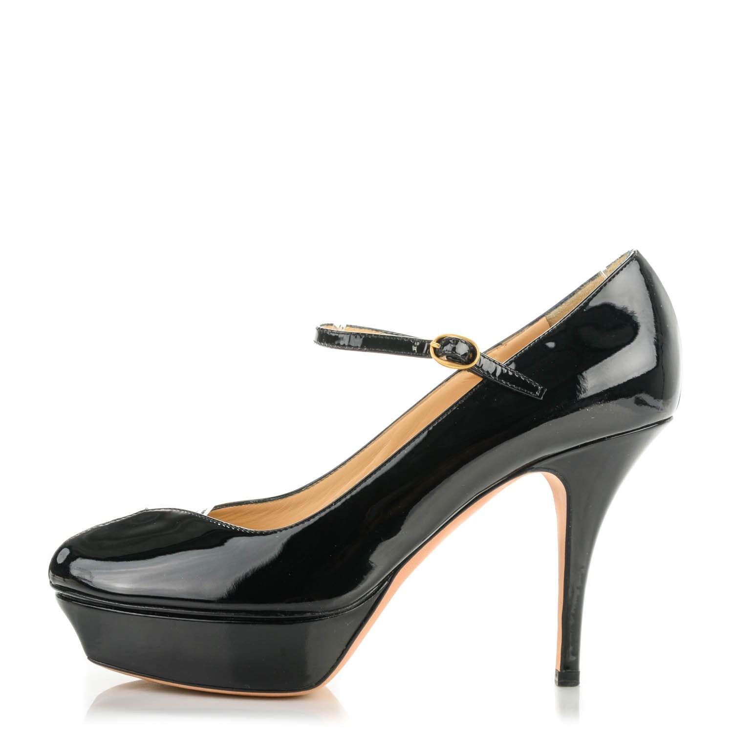 Saint Laurent Patent Tribtoo 80 Ankle Strap Pumps 38.5 Black 1 of 8