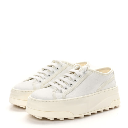 Gucci GG Monogram Womens 1977 Tennis Platform 52mm Sneakers 35 Great White Mystic White 4 of 8