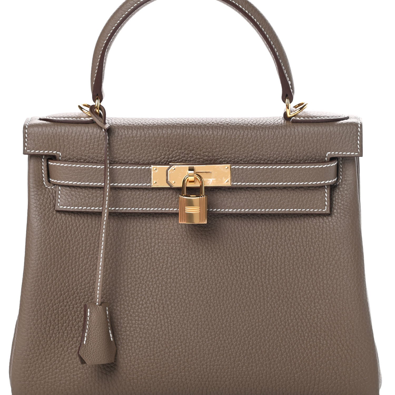 Hermes Taurillon Clemence Kelly Retourne 28 Etoupe 8 of 11