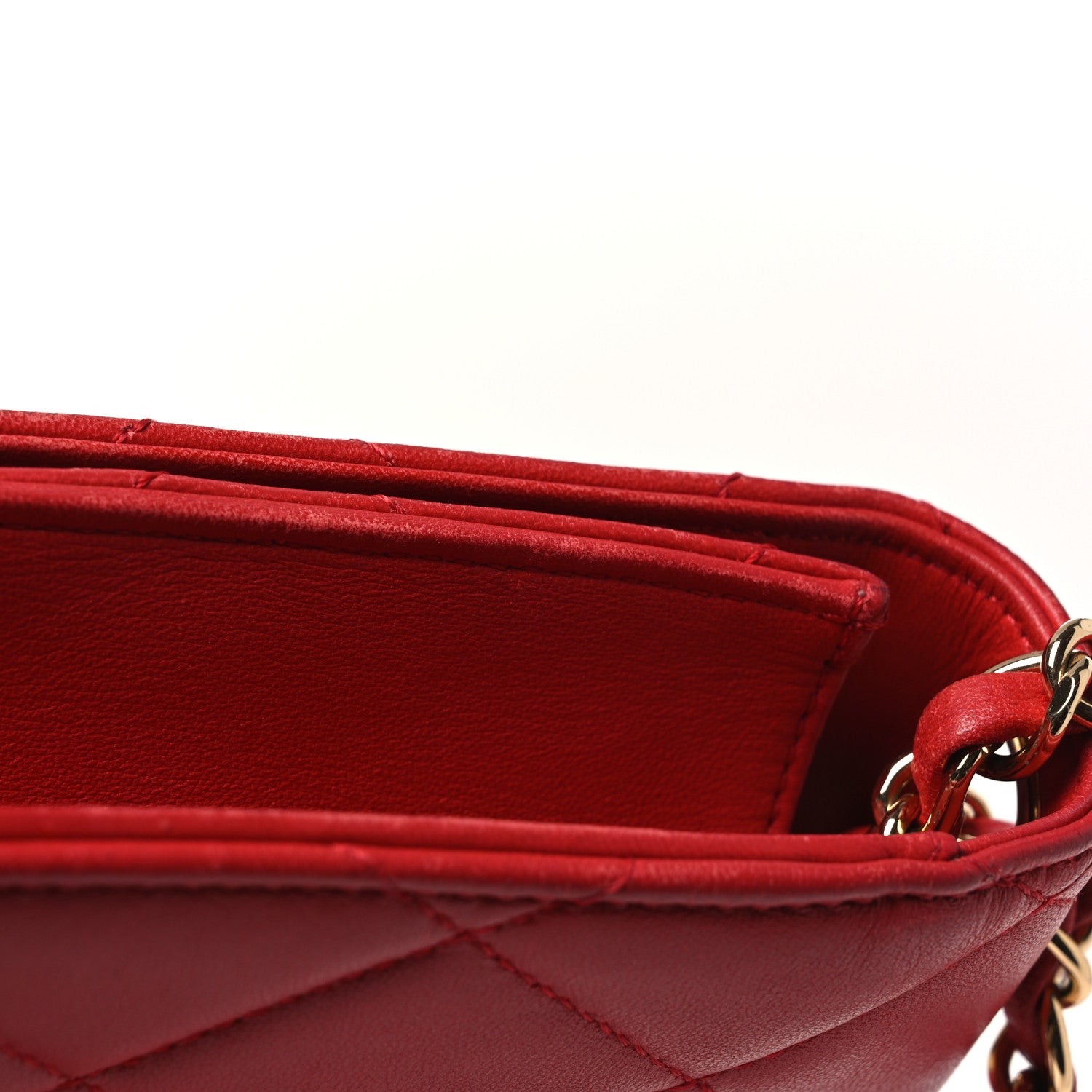 Chanel Lambskin Quilted Large Golden Class Flap Red 22 of 33