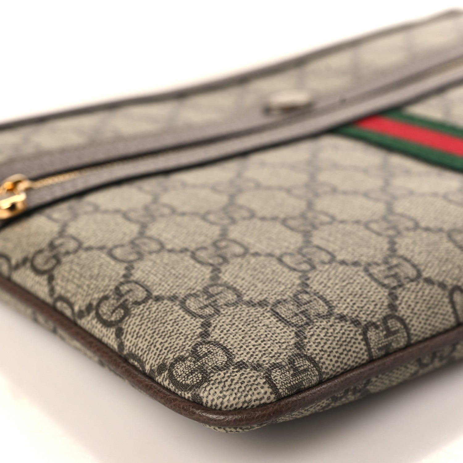 Gucci GG Supreme Monogram Large Ophidia Pouch Clutch Brown 8 of 10