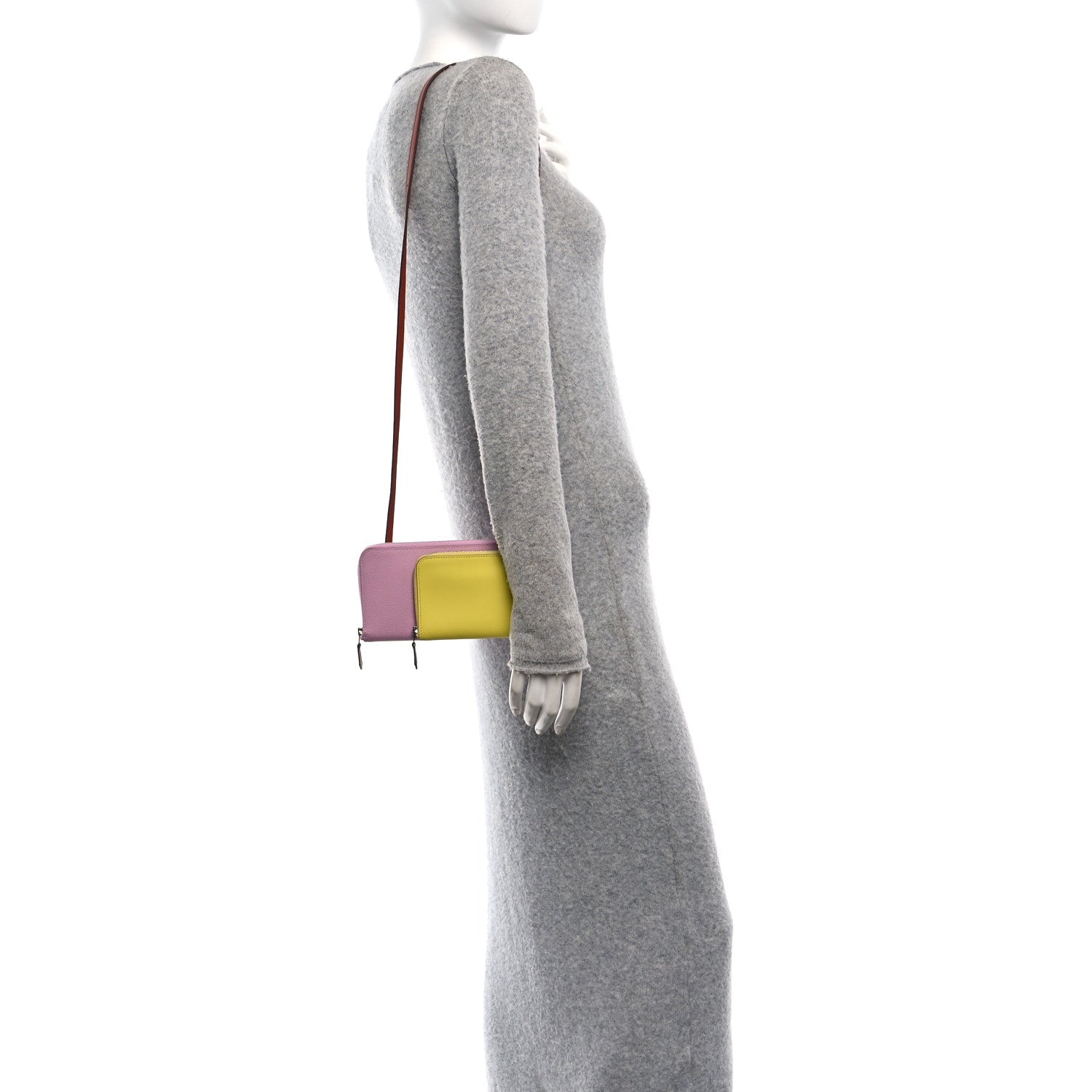 Hermes Epsom Swift Nouveau To Go Wallet Mauve Sylvestre Lime Cuivre Caban 2 of 10