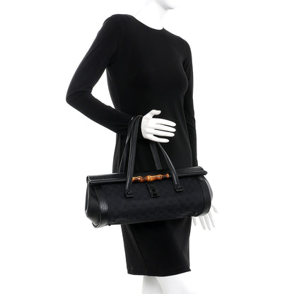 Gucci Monogram Bamboo Bullet Bag Black 2 of 12