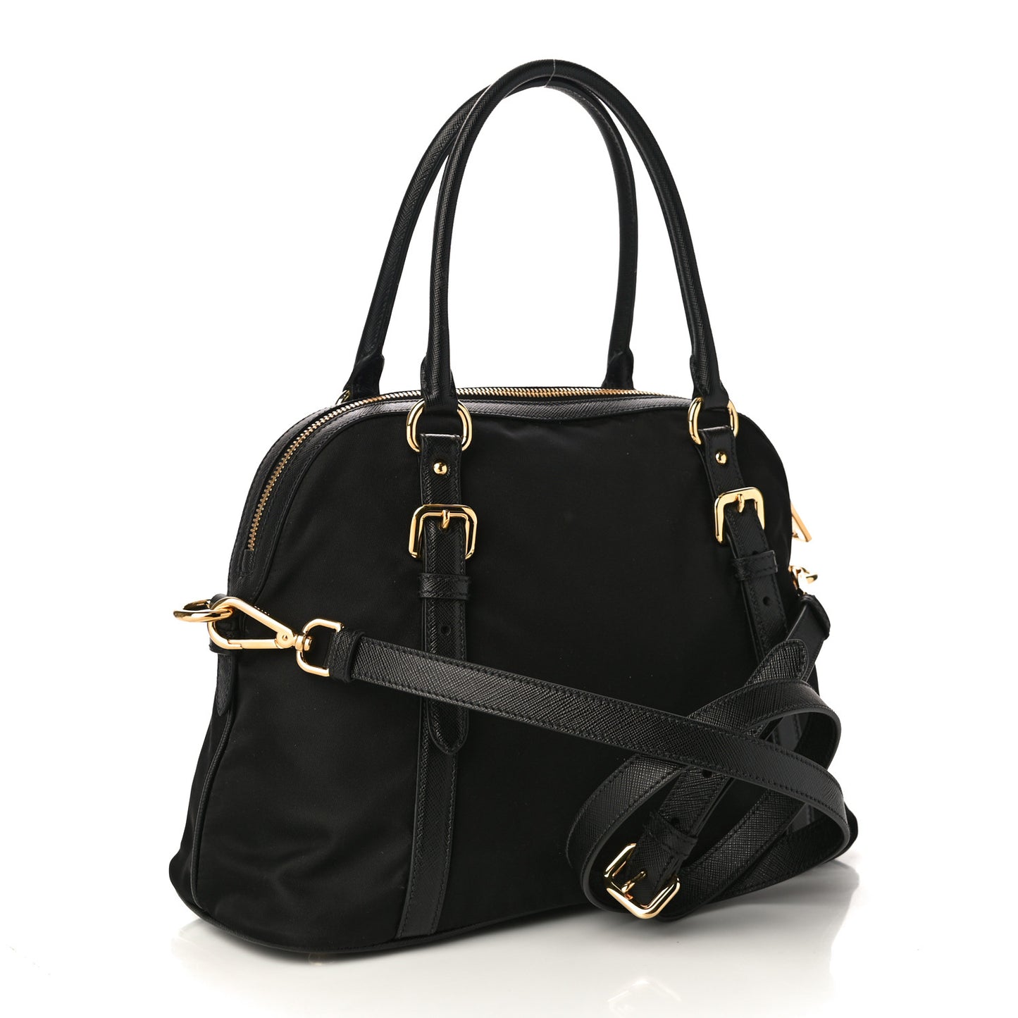 Tessuto Nylon Saffiano Tote Black