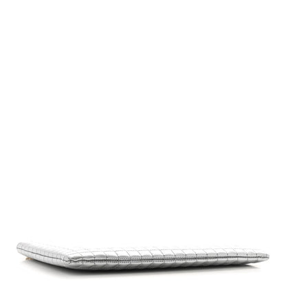 Celine Laminated Calfskin Quilted C Charm Pouch Silver 4 of 6