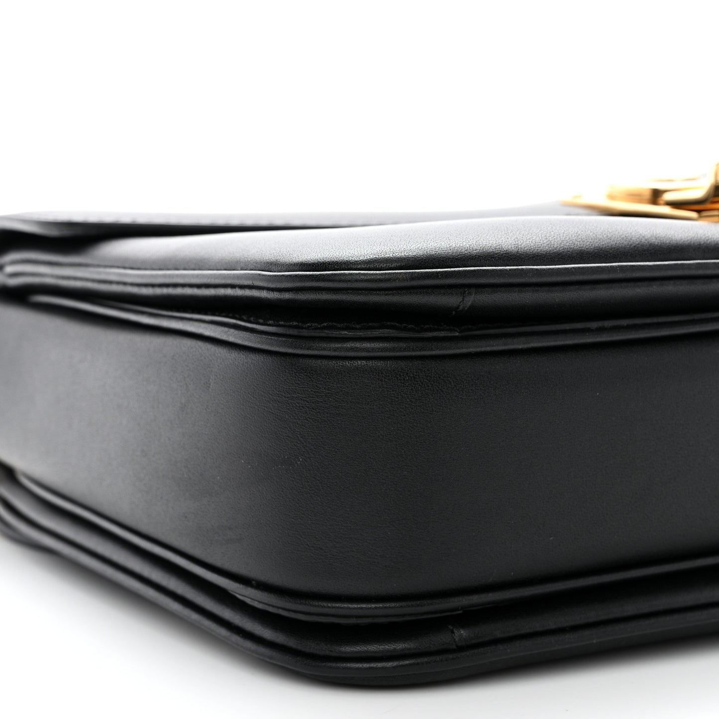 Shiny Calfskin Medium C Bag Black