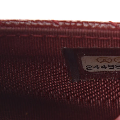 Chanel Caviar Chevron Quilted Flap Boy Card Holder Dark Red 8 of 18