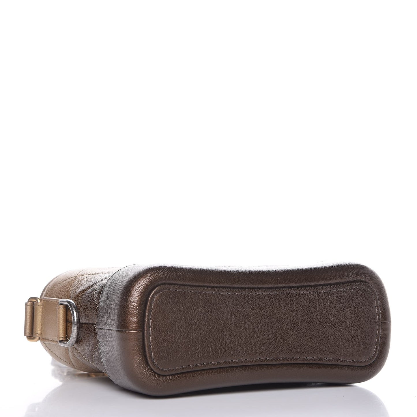 Metallic Goatskin Quilted Small Gabrielle Hobo Gold Bronze