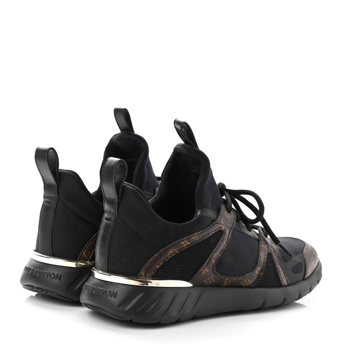 Technical Nylon Monogram Rubber Aftergame Sneakers 37 Black