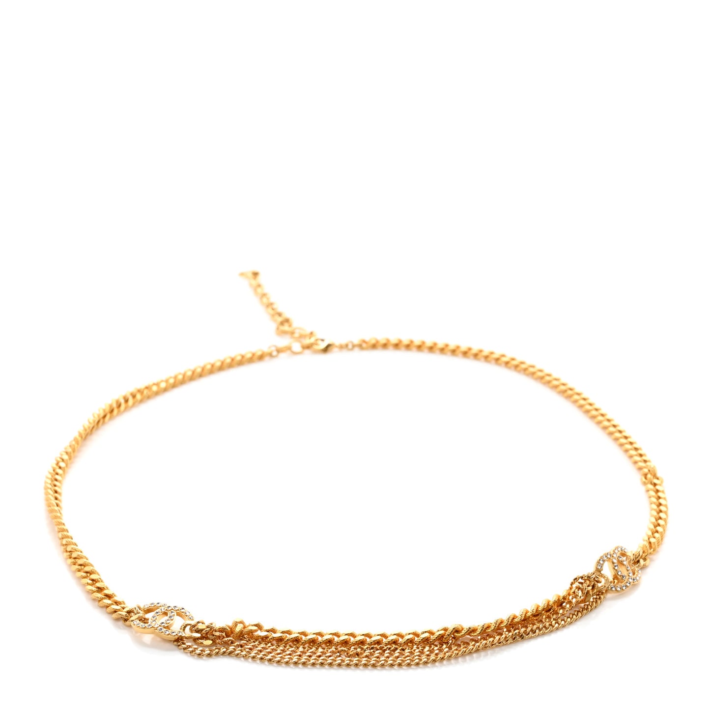 Crystal CC Multi Strand Chain Belt 85 Gold