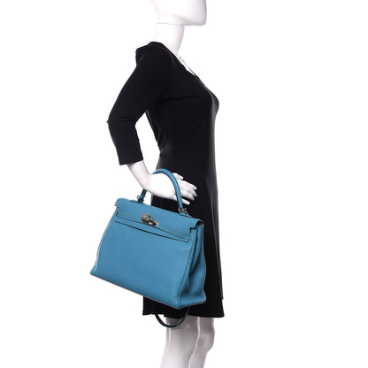 Hermes Togo Kelly Retourne 35 Turquoise 2 of 17