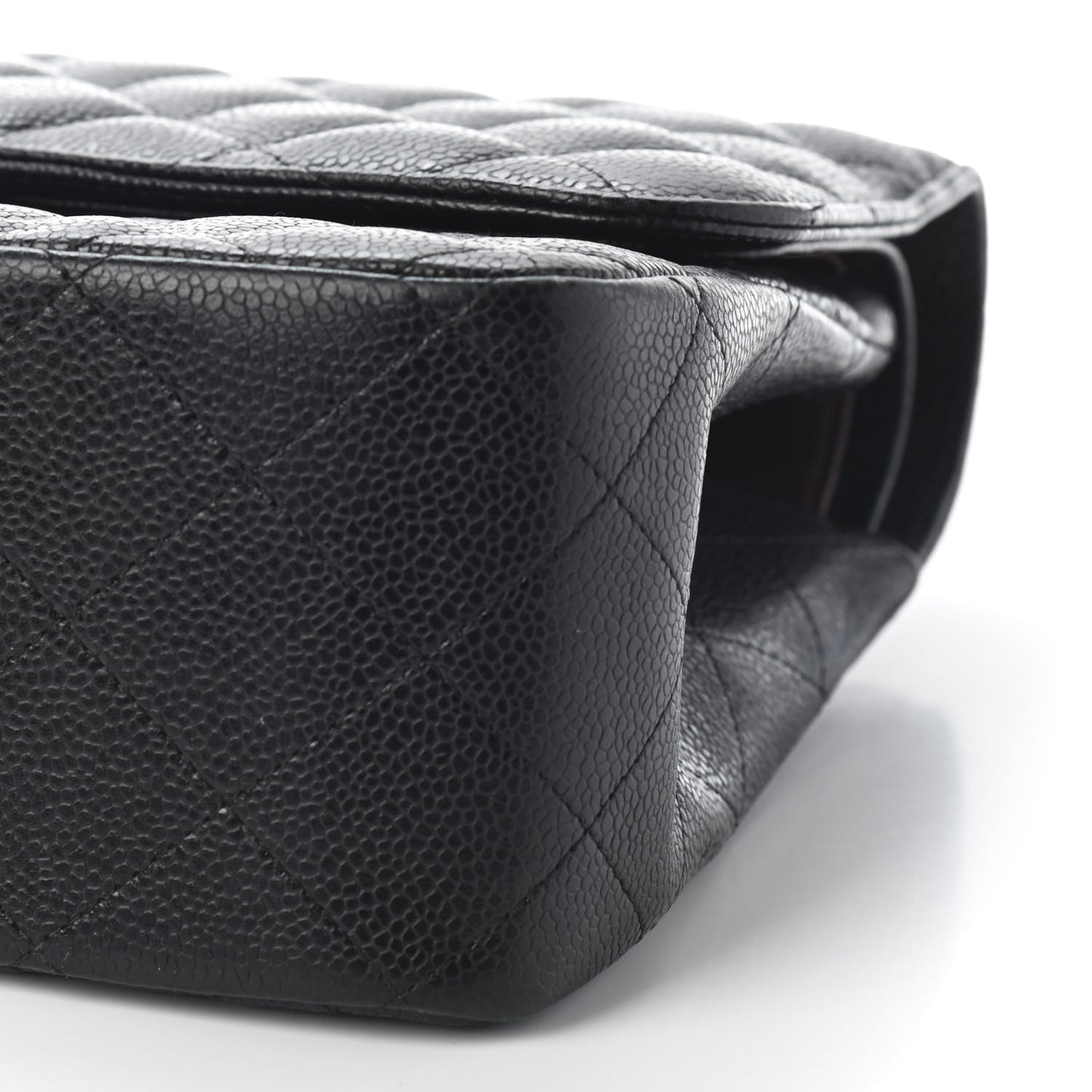 Caviar Quilted Jumbo Double Flap Black