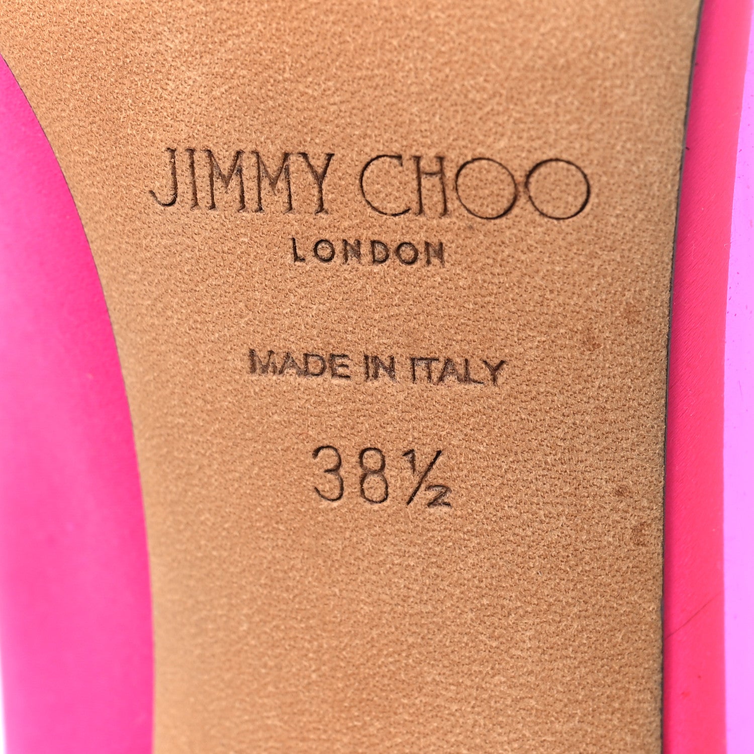 Jimmy Choo Satin PVC Cass Pumps 38.5 Fuchsia 7 of 8