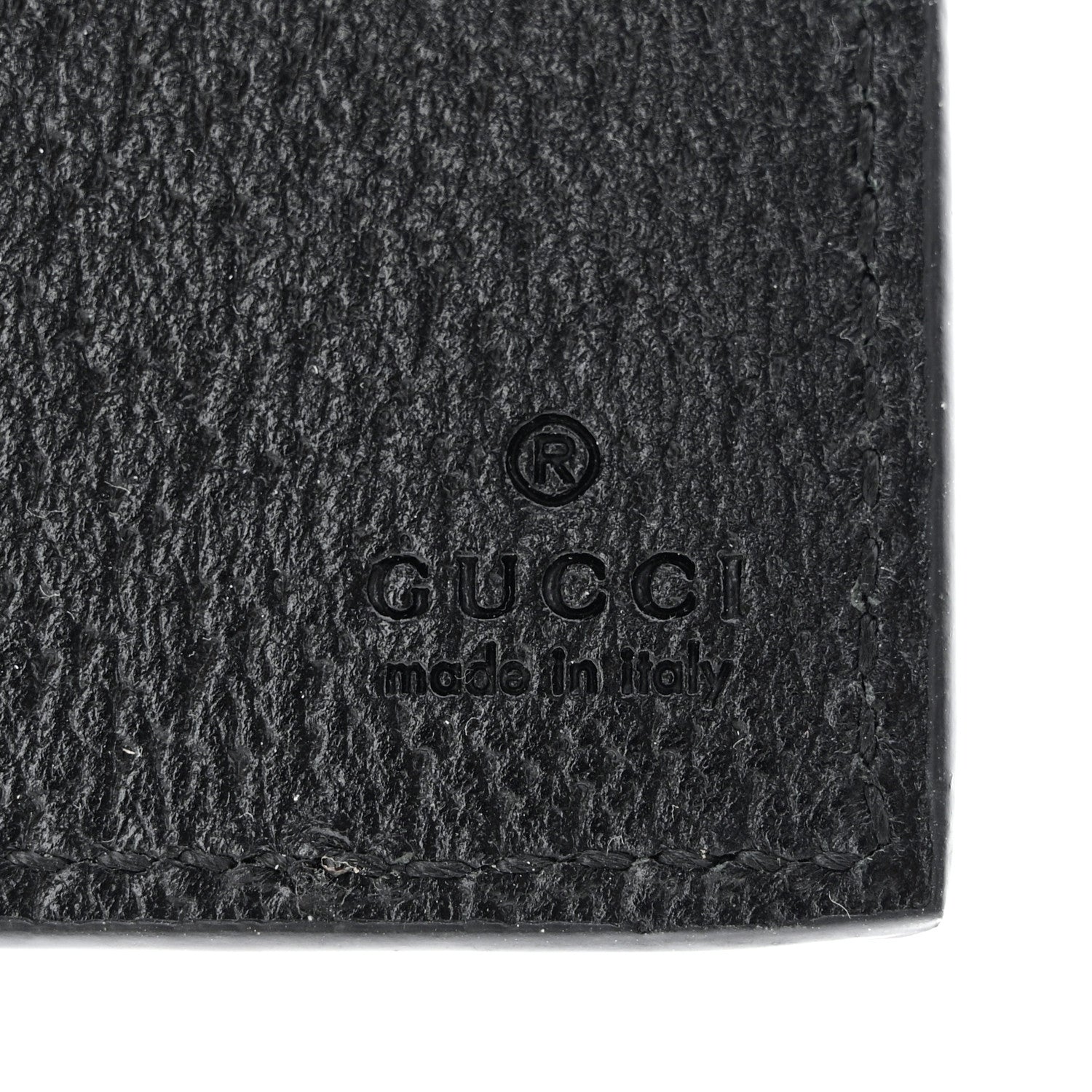 Gucci Textured Dollar Calfskin Horsebit Card Holder Black 6 of 7