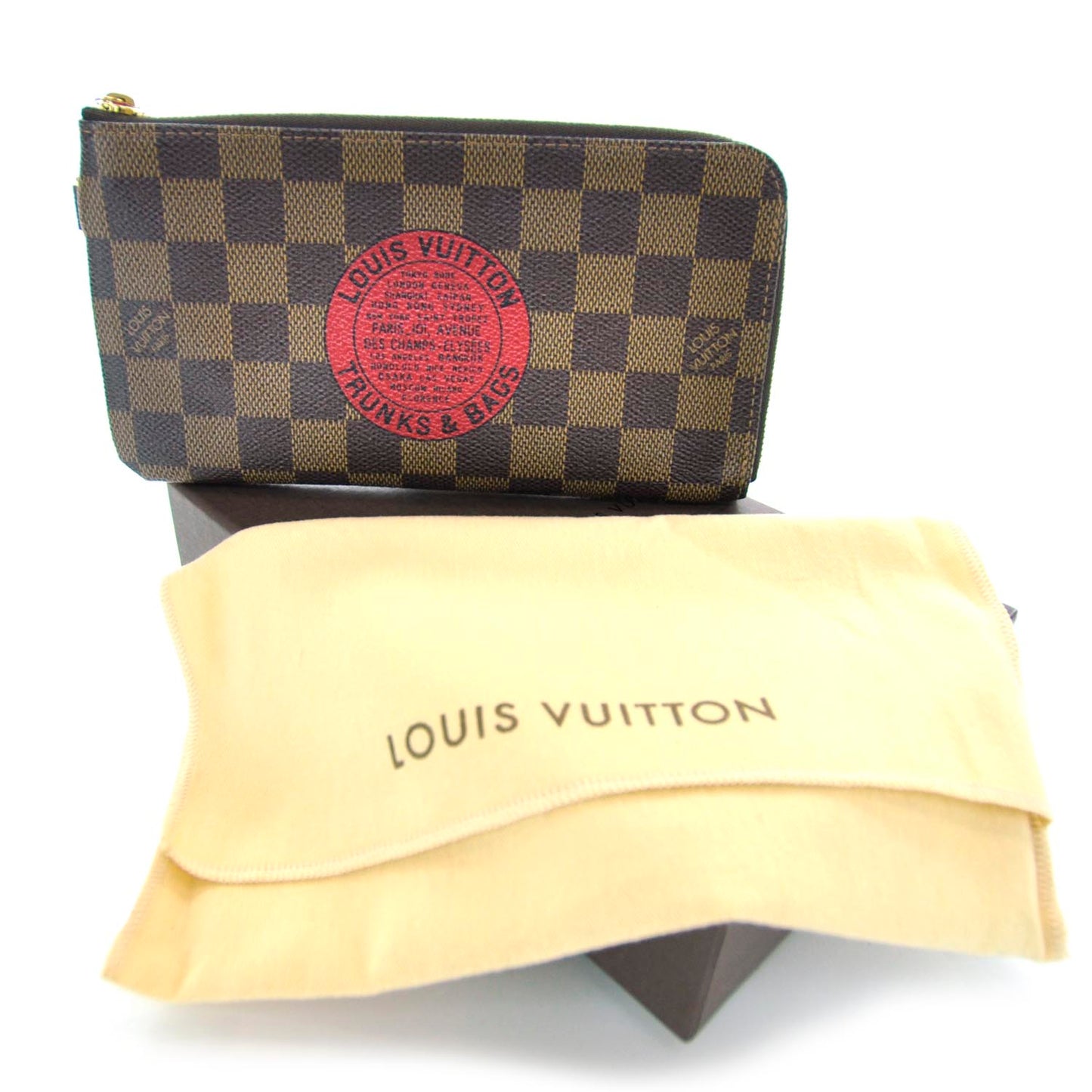 Damier Ebene Complice Trunks and Bags Wallet Red