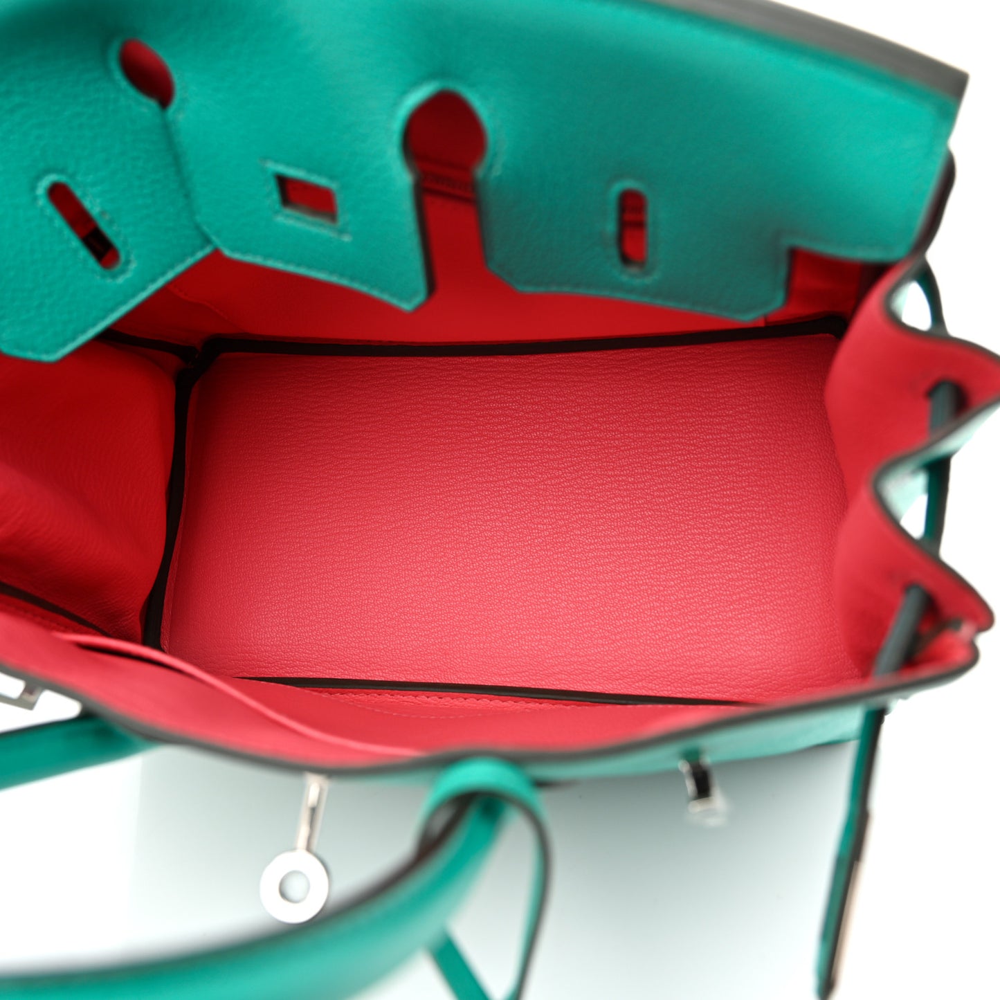 Taurillon Novillo Verso Birkin 25 Vert Verone Rose Lipstick