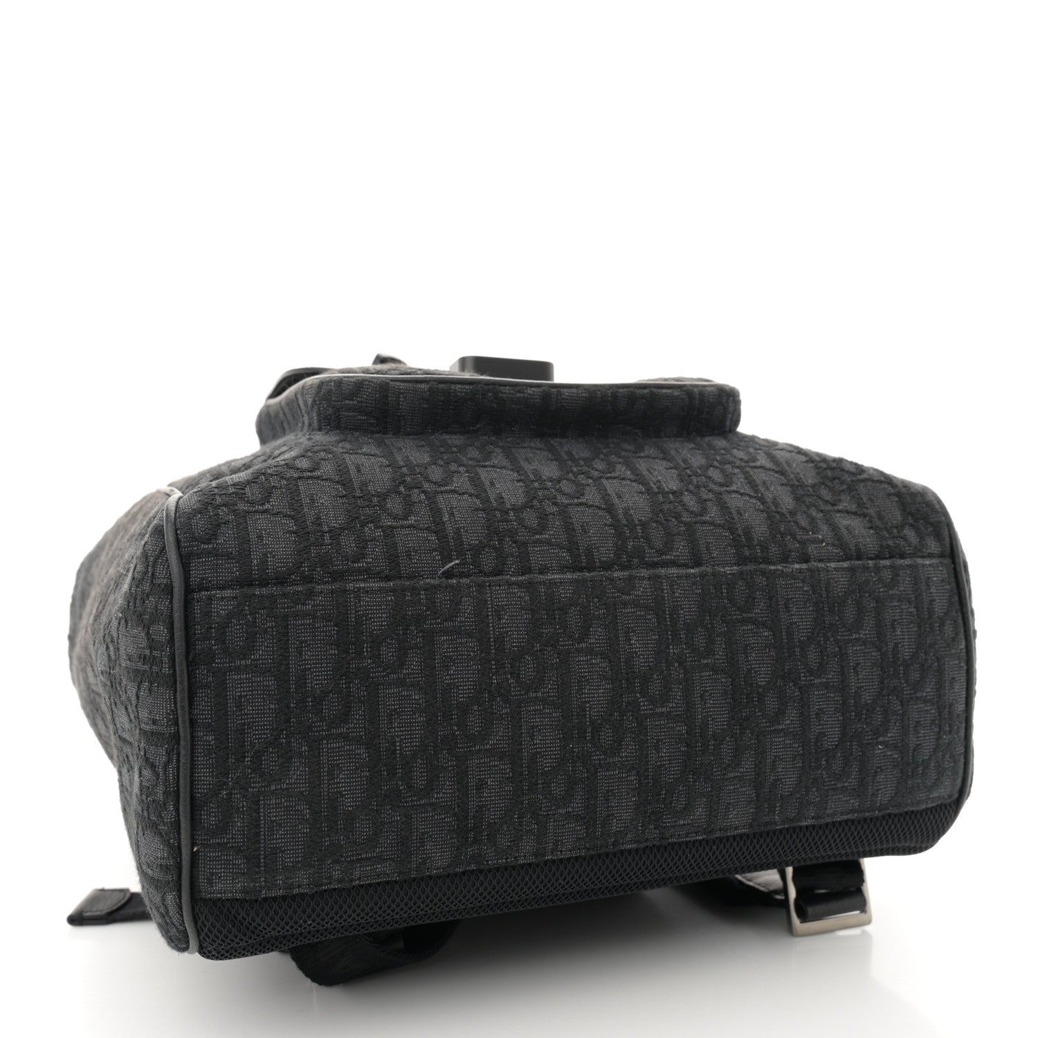 Christian Dior Oblique Jacquard Grained Calfskin Saddle Backpack With Flap Black 4 of 12
