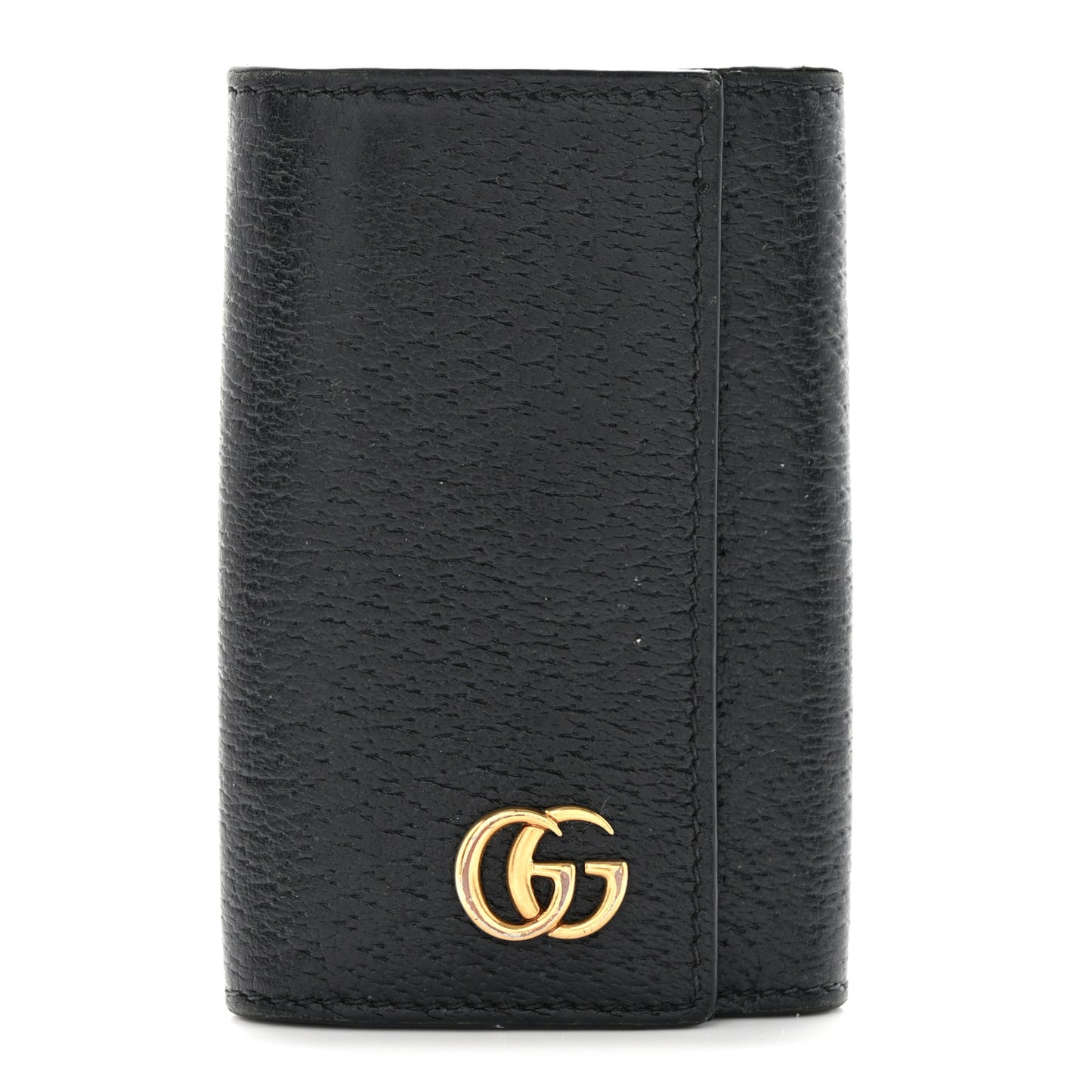 Calfskin Boar Effect GG Marmont 6 Key Holder Black