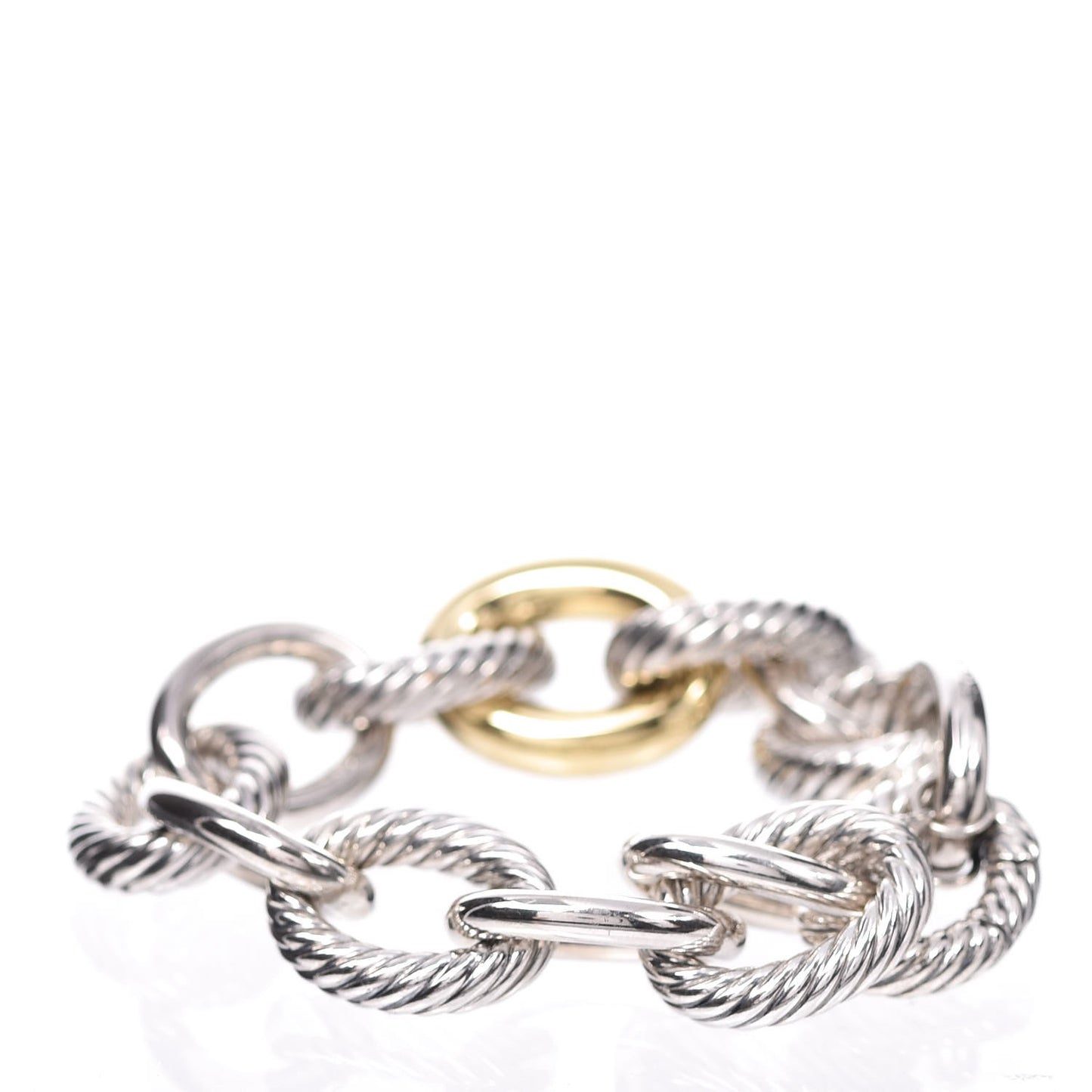 Sterling Silver 18K Yellow Gold 19mm Extra Large Oval Link Bracelet