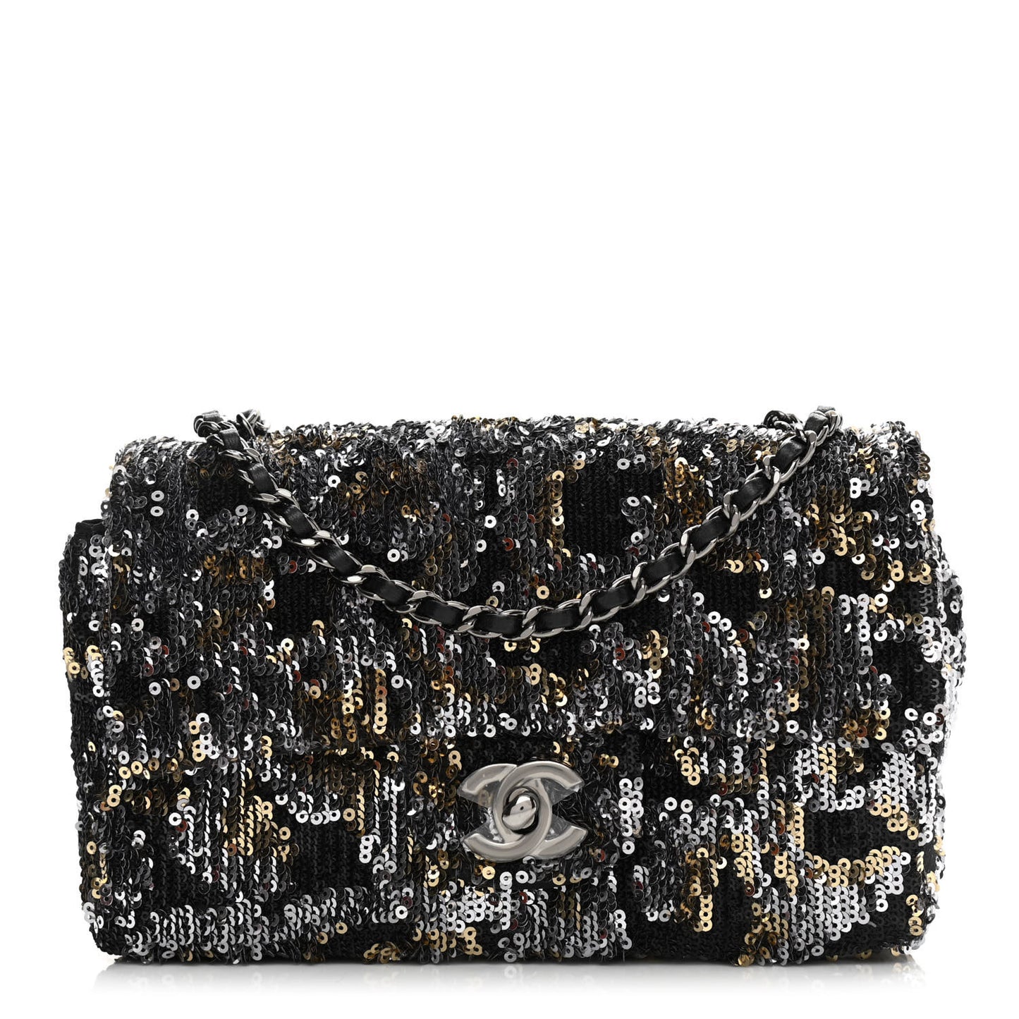 Sequin Mini Rectangular Flap Gold Silver