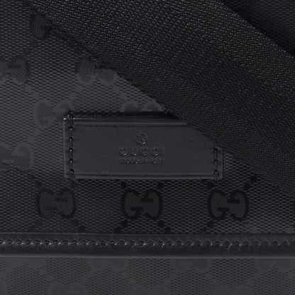 Gucci Imprime Monogram Large Double Buckle Flap Messenger Bag Black 7 of 8