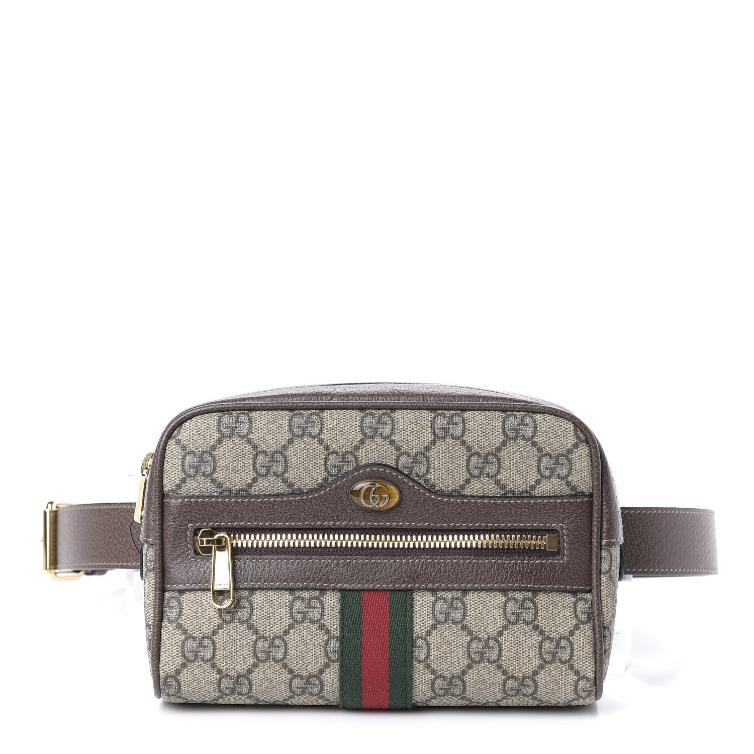 Gucci GG Supreme Monogram Web Small Ophidia Belt Bag 95 38 Dark Brown 1 of 11