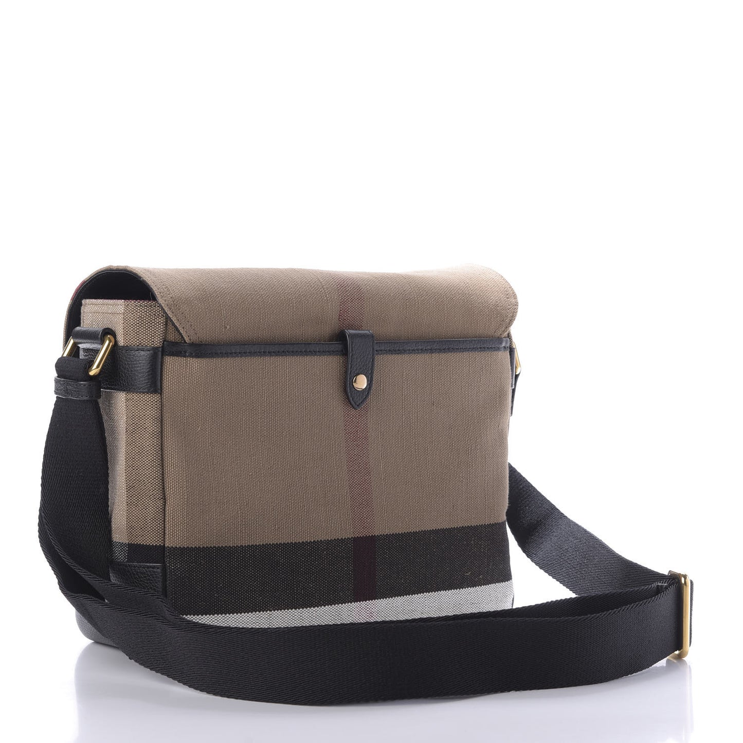 Canvas Mega Check Small Baildon Messenger Bag Black