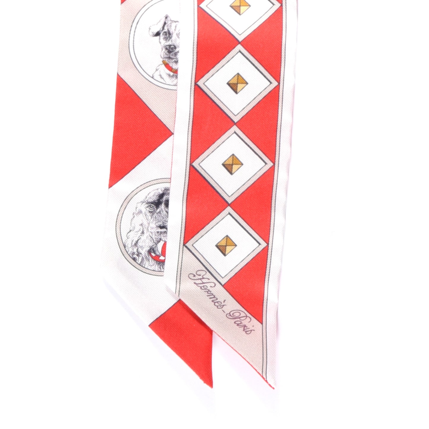 Silk Colliers Et Chiens Twilly Rouge White Mastic