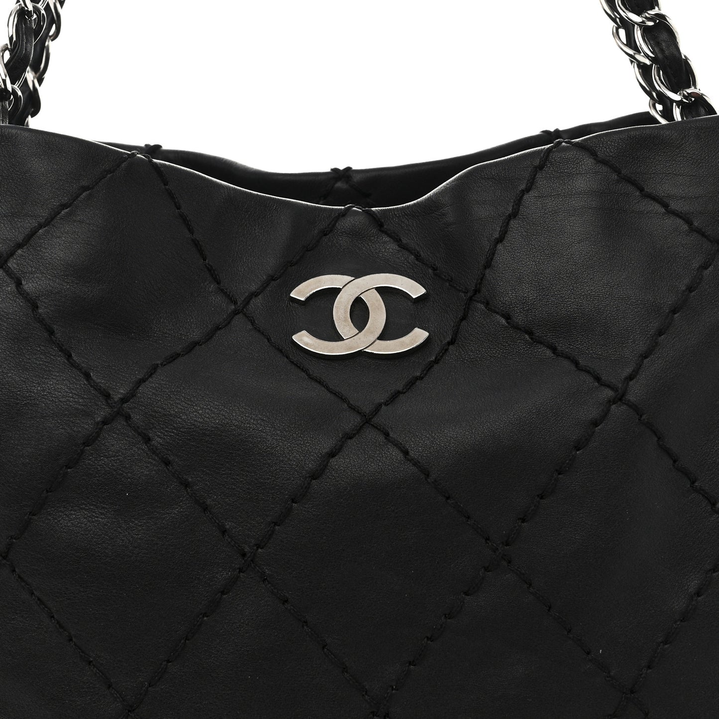 Lambskin Expandable Tote Black