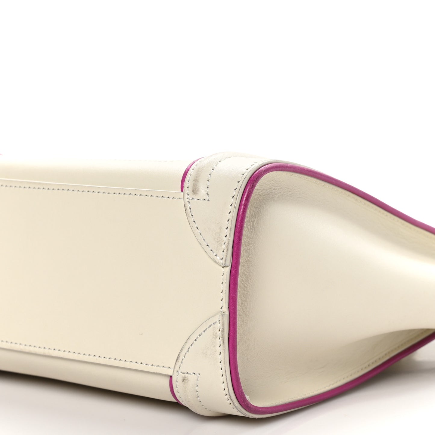 Smooth Calfskin Nano Luggage White Magenta
