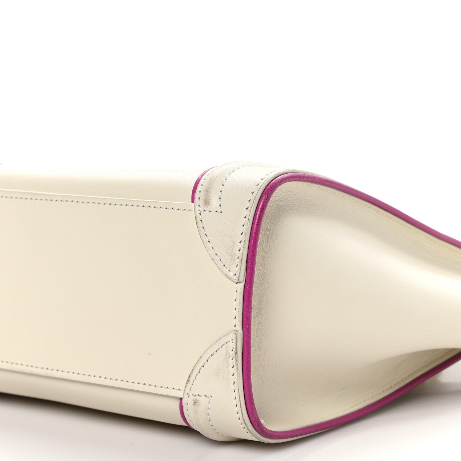 Celine Smooth Calfskin Nano Luggage White Magenta 10 of 12