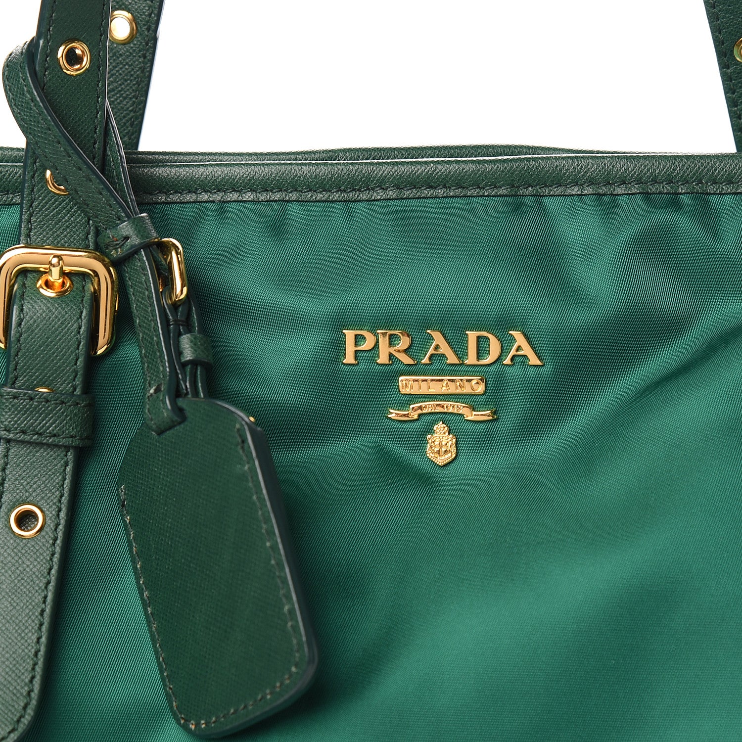 Prada Tessuto Nylon Saffiano Tote Oleandro 14 of 17
