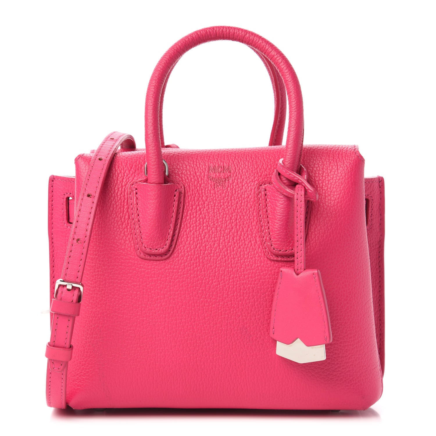 MCM Grained Calfskin X-Mini Milla Tote Beetroot Pink 1 of 7