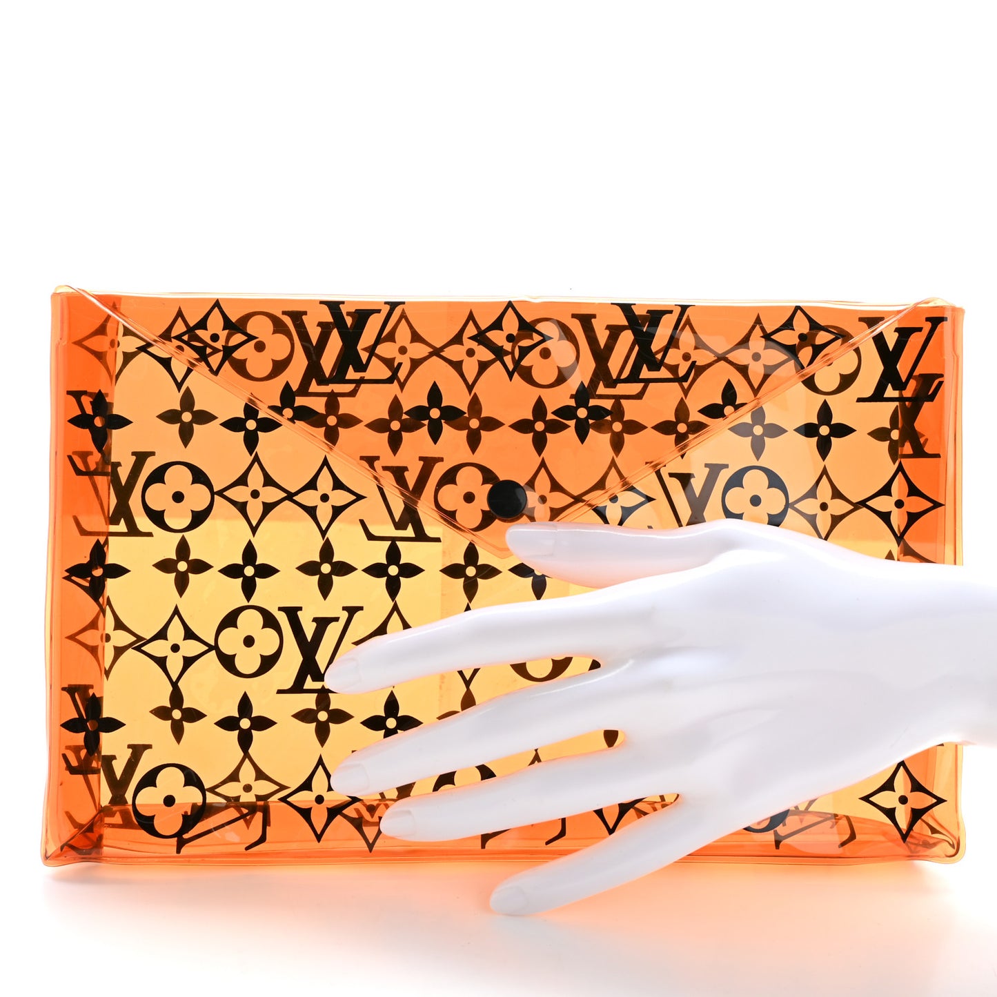 PVC Monogram Printed Envelope Pouch Orange
