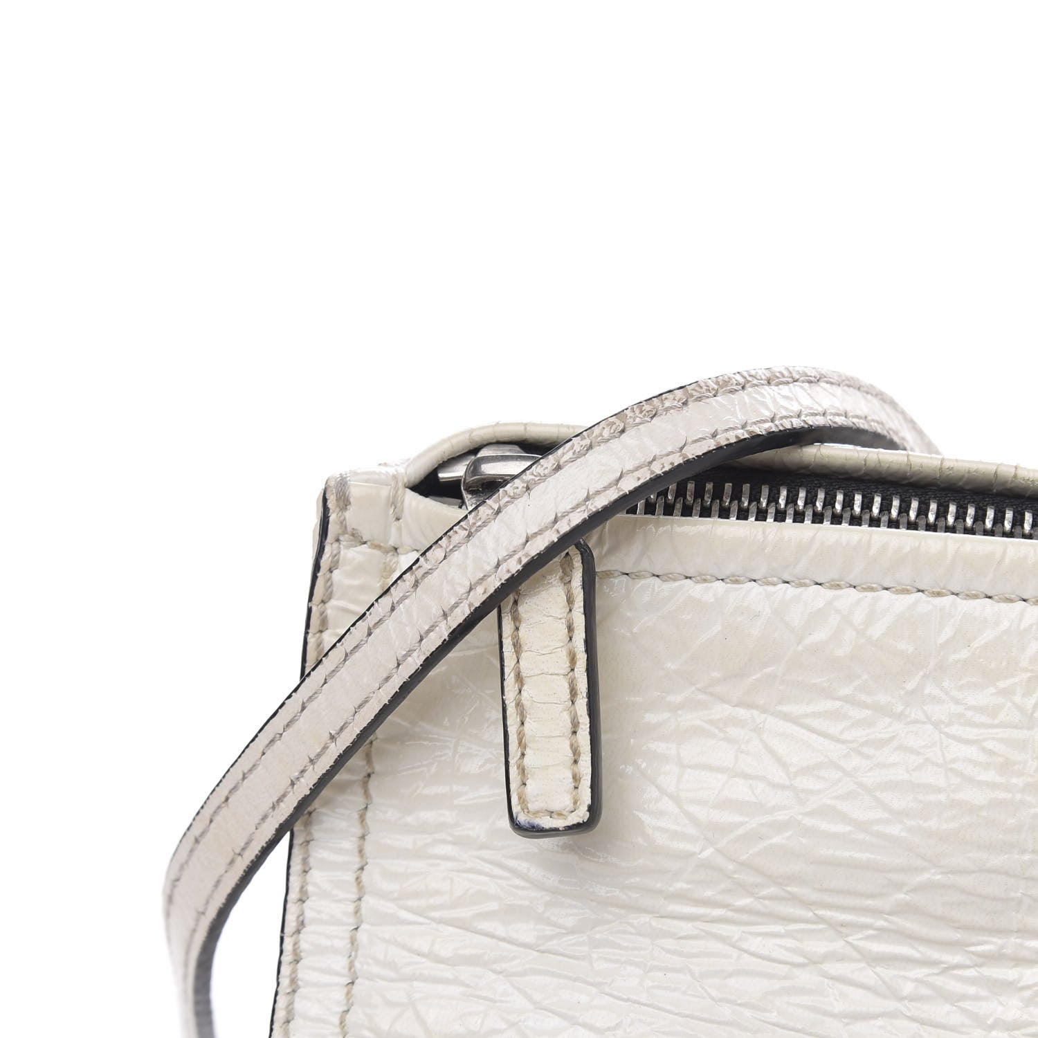 Givenchy Crinkled Patent Deerskin Mini Pandora White 13 of 17