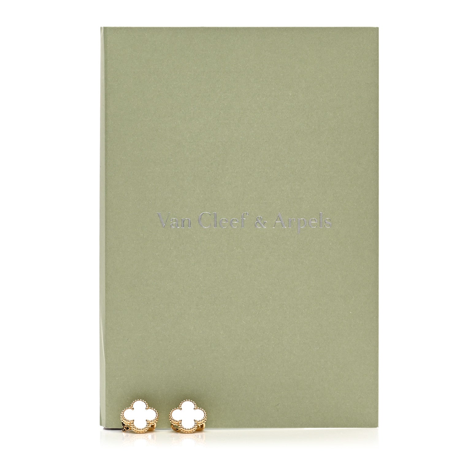 Van Cleef & Arpels 18K Yellow Gold Mother of Pearl Vintage Alhambra Earrings 5 of 5