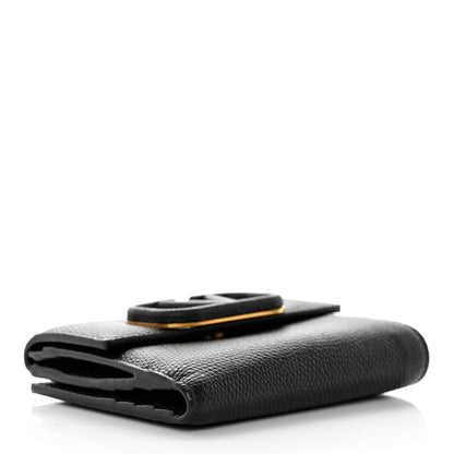 Valentino Garavani Grainy Calfskin VSling Compact Wallet Black 4 of 9