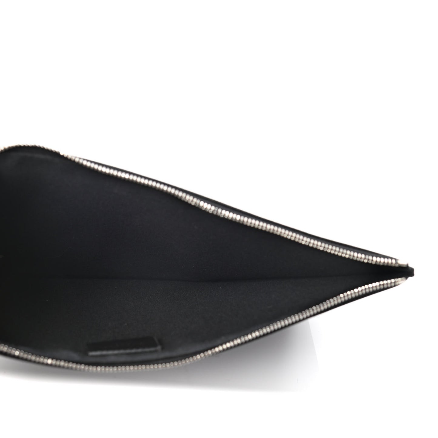 Textured Coated Canvas Icon Print Medium Pouch Black
