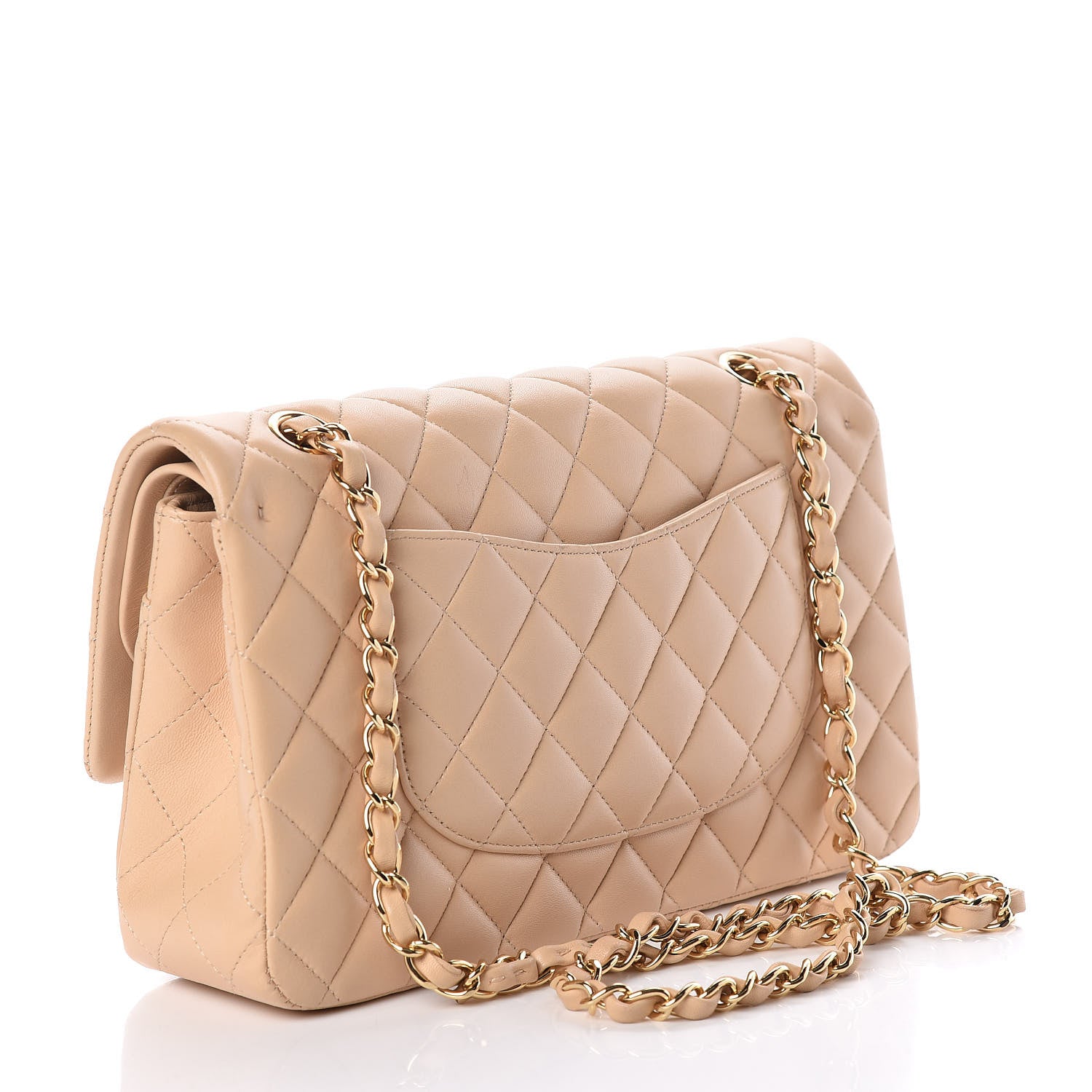 Chanel Lambskin Quilted Medium Double Flap Beige 3 of 14