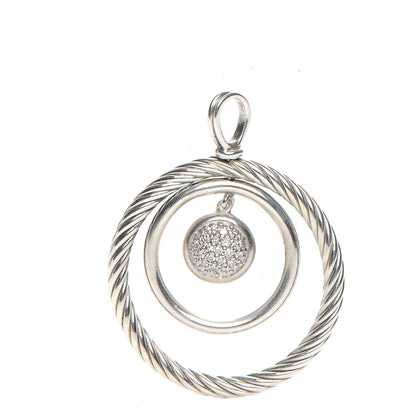 David Yurman Sterling Silver Diamond Mobile Circle Pendant 1 of 5