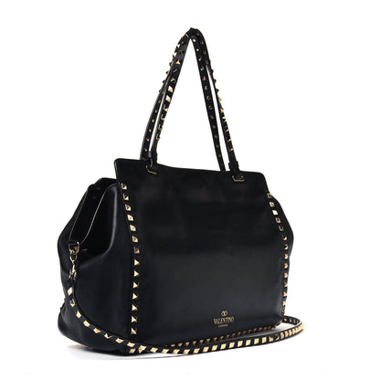 Valentino Garavani Vitello Medium Rockstud Tote Black 2 of 6