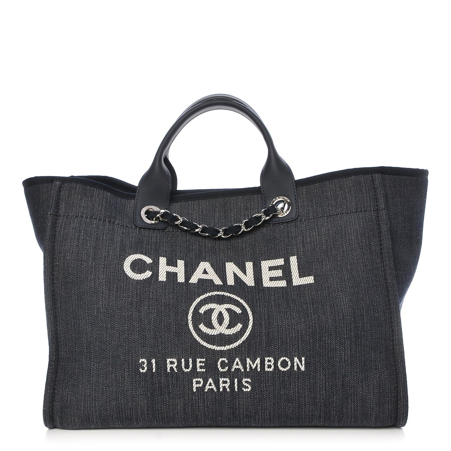 Denim Large Deauville Tote Dark Blue