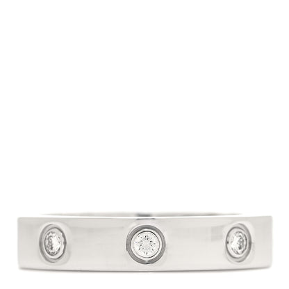 Cartier 18K White Gold 8 Diamond 4mm LOVE Wedding Band Ring 53 6.25 1 of 5