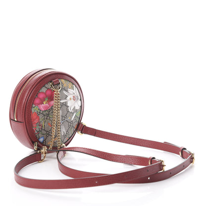 Gucci GG Supreme Monogram Web Flora Mini Ophidia Round Backpack Red 2 of 8