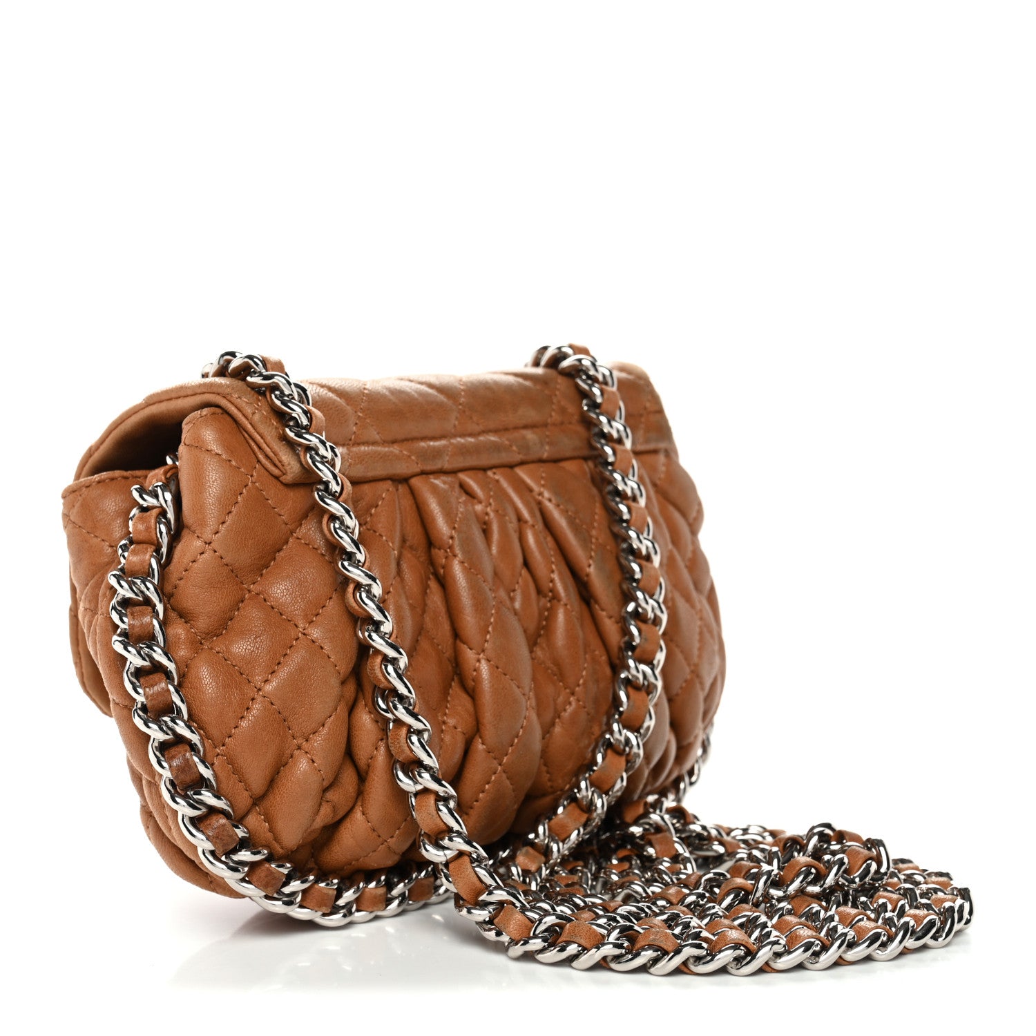 Chanel Washed Lambskin Mini Chain Around Messenger Brown 3 of 11