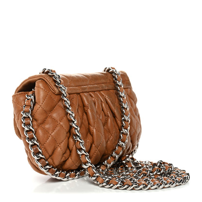 Chanel Washed Lambskin Mini Chain Around Messenger Brown 3 of 11