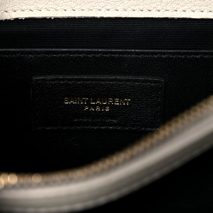 Saint Laurent Sheepskin Matelasse Chevron Monogram Medium College Bag Crema Soft 7 of 22