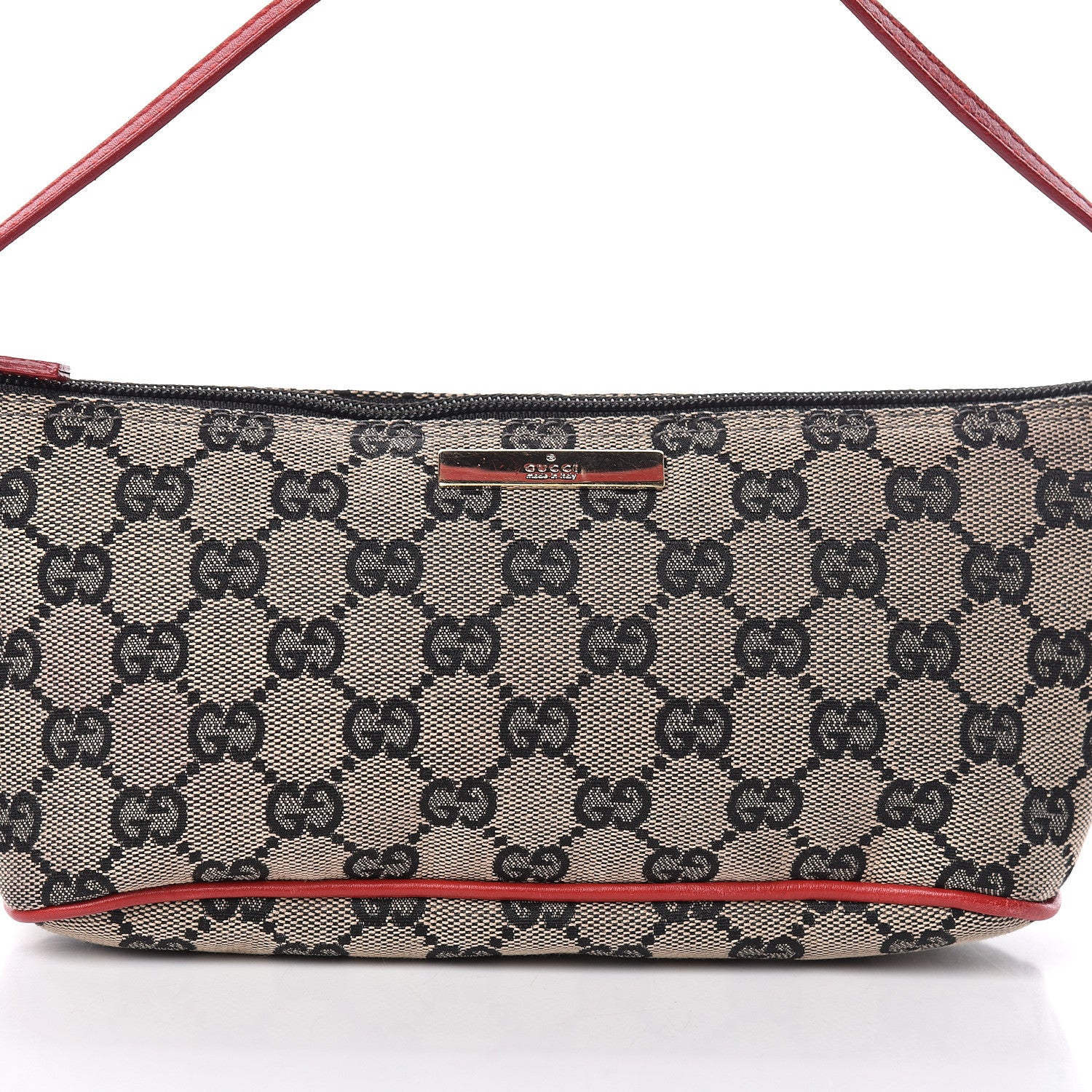 Gucci Monogram Boat Pochette Black Red 10 of 10