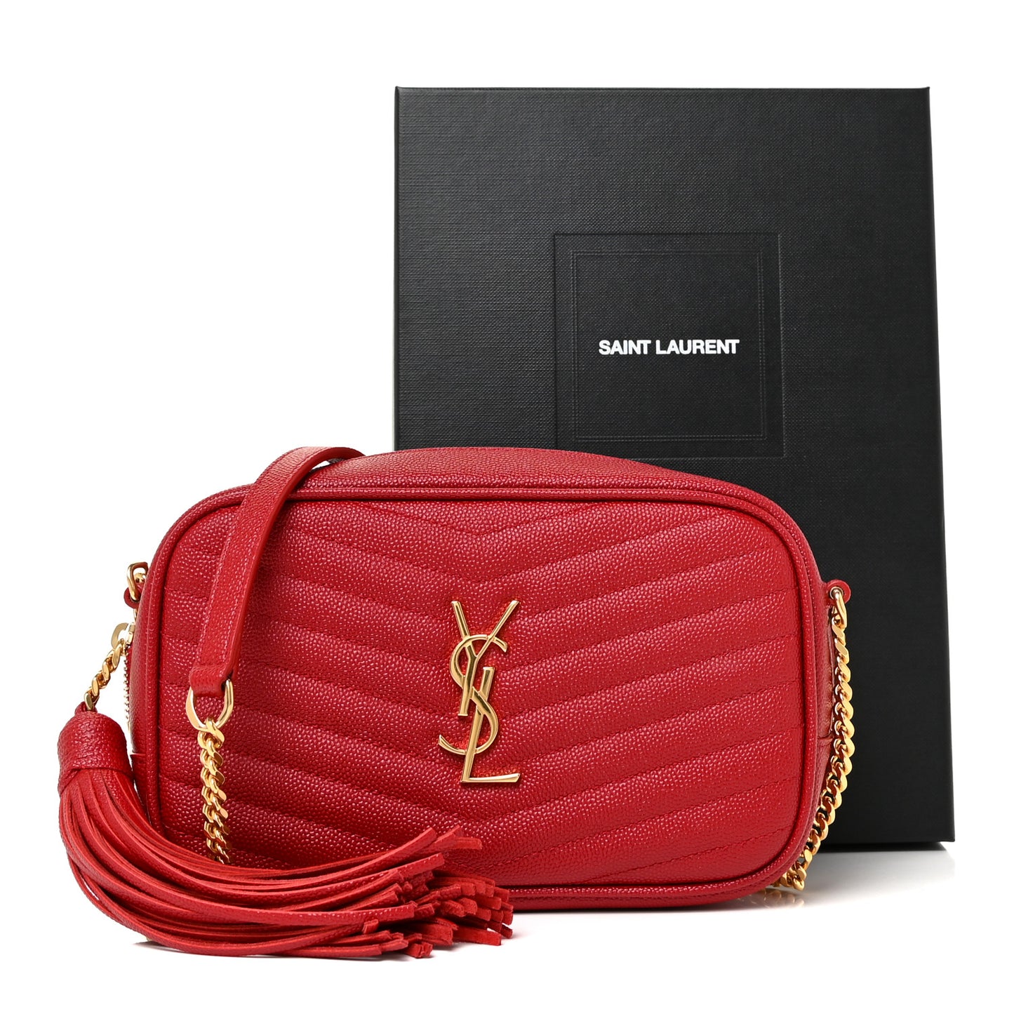 Grain De Poudre Matelasse Monogram Mini Lou Camera Bag Eros Red